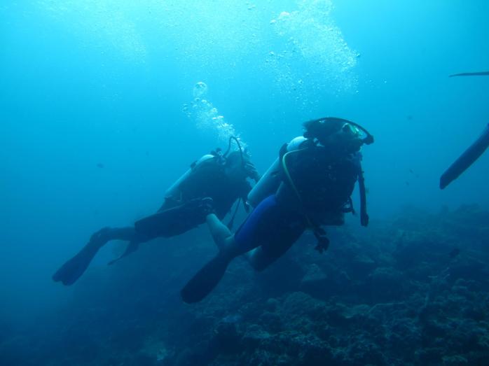 The hubby and I diving together (Photo Credit - Mich Calma)